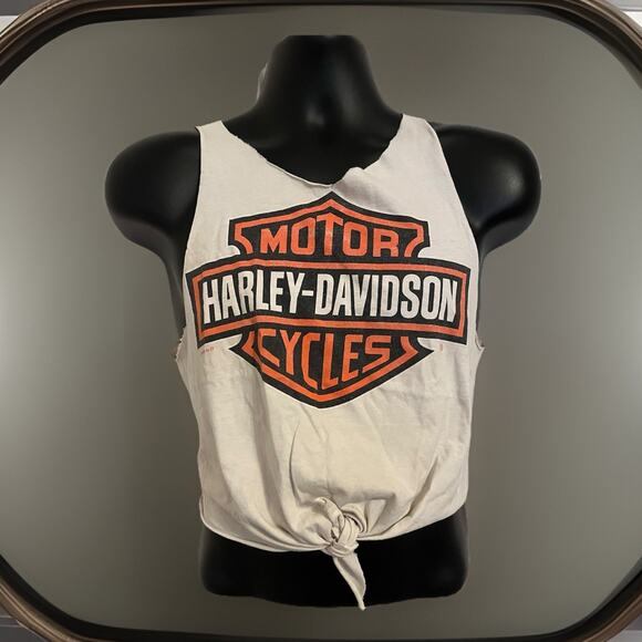 Harley-Davidson Tops - VTG Y2K 2005 Harley Davidson Crop Tank Top T-Shirt Women’s Logo Iowa Mason City